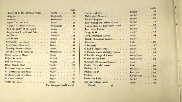 Selected Voluntaries Contents