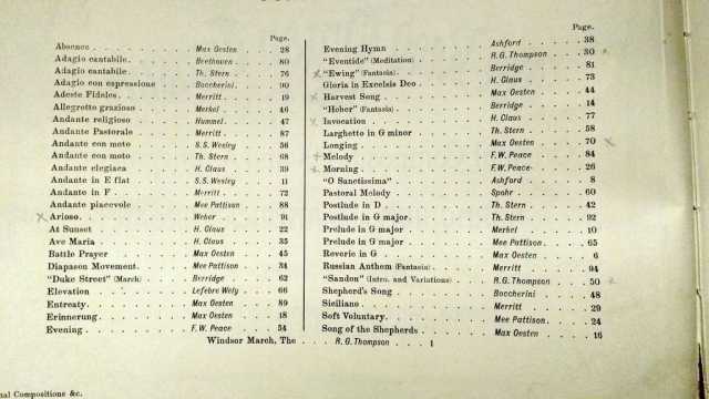 The Reed Organ Treasury Contents