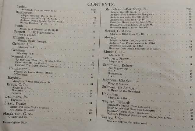 Favourite Transcriptions Contents